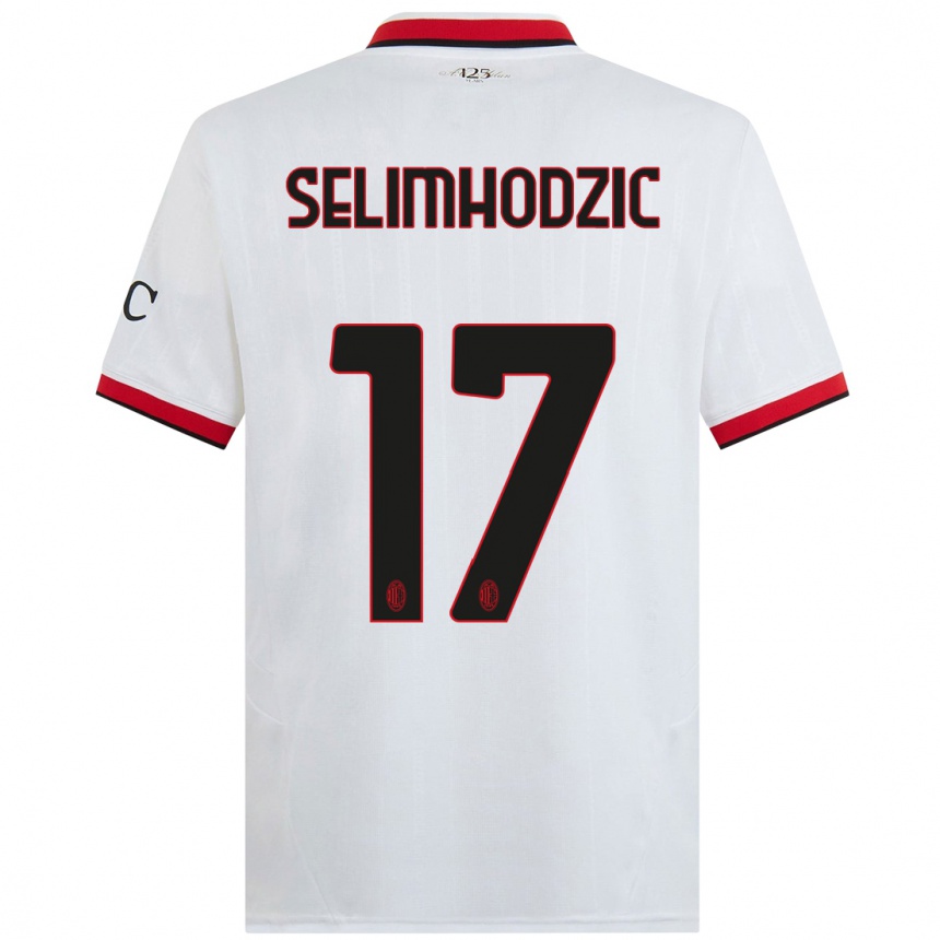 Niño Fútbol Camiseta Noa Selimhodzic #17 Blanco Negro Rojo 2ª Equipación 2024/25 México