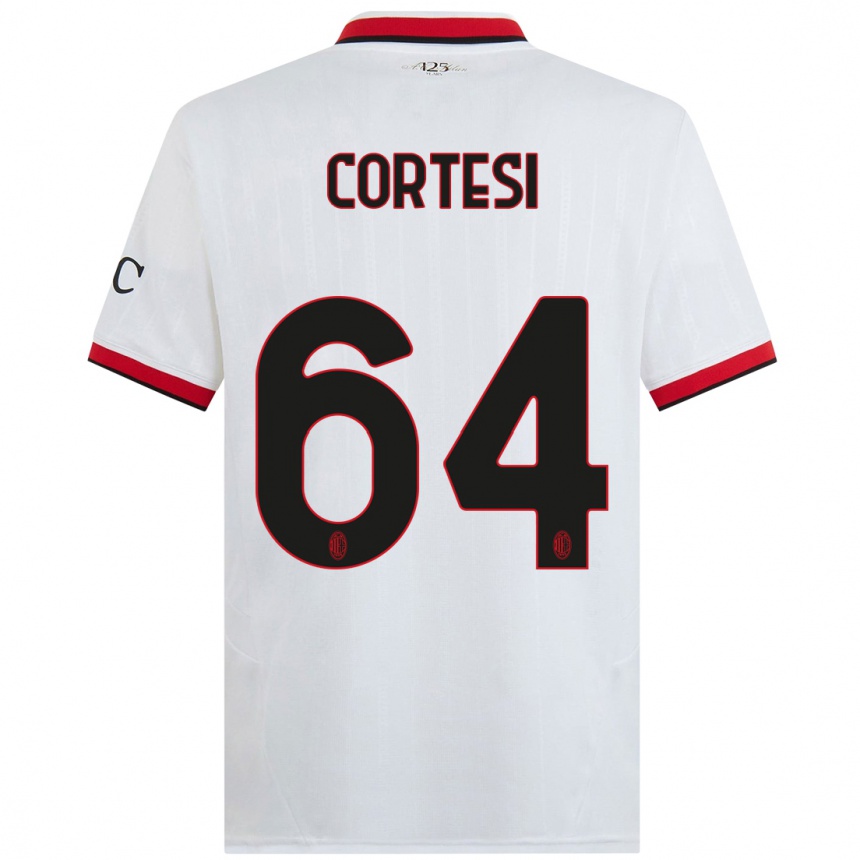 Niño Fútbol Camiseta Selena Cortesi #64 Blanco Negro Rojo 2ª Equipación 2024/25 México