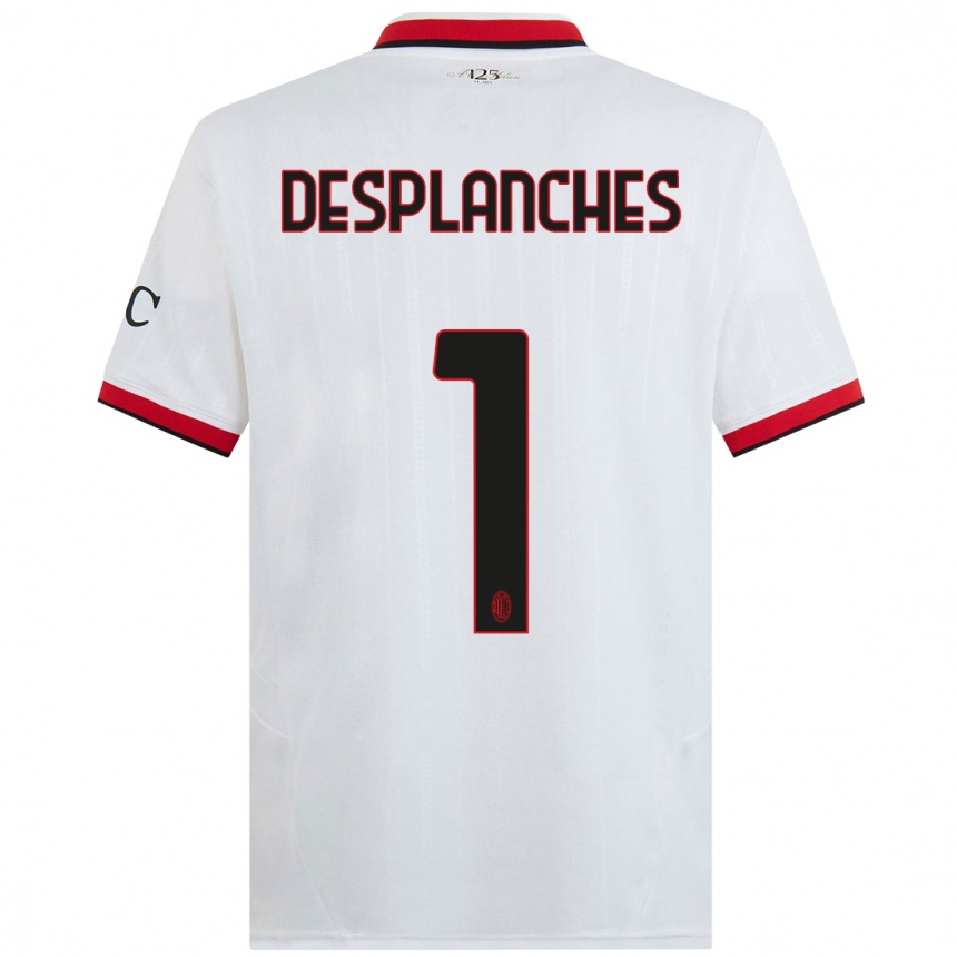 Niño Fútbol Camiseta Sebastiano Desplanches #1 Blanco Negro Rojo 2ª Equipación 2024/25 México