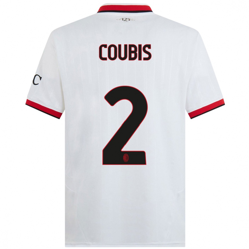 Niño Fútbol Camiseta Andrei Coubis #2 Blanco Negro Rojo 2ª Equipación 2024/25 México