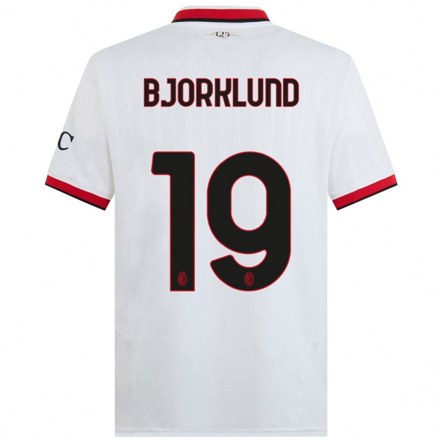 Niño Fútbol Camiseta Lukas Bjorklund #19 Blanco Negro Rojo 2ª Equipación 2024/25 México