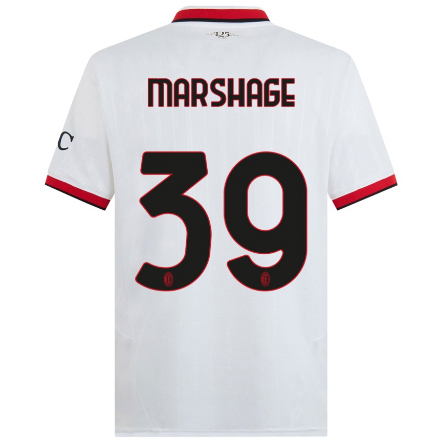 Niño Fútbol Camiseta Wilgot Marshage #39 Blanco Negro Rojo 2ª Equipación 2024/25 México