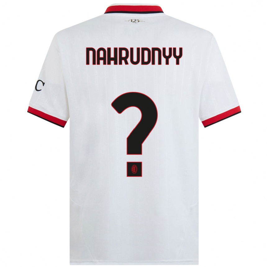 Niño Fútbol Camiseta Vladislav Nahrudnyy #0 Blanco Negro Rojo 2ª Equipación 2024/25 México