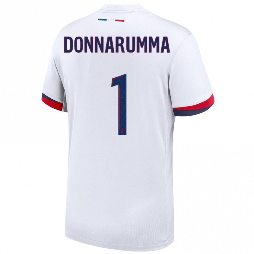 Niño Fútbol Camiseta Gianluigi Donnarumma #1 Blanco Azul Rojo 2ª Equipación 2024/25 México