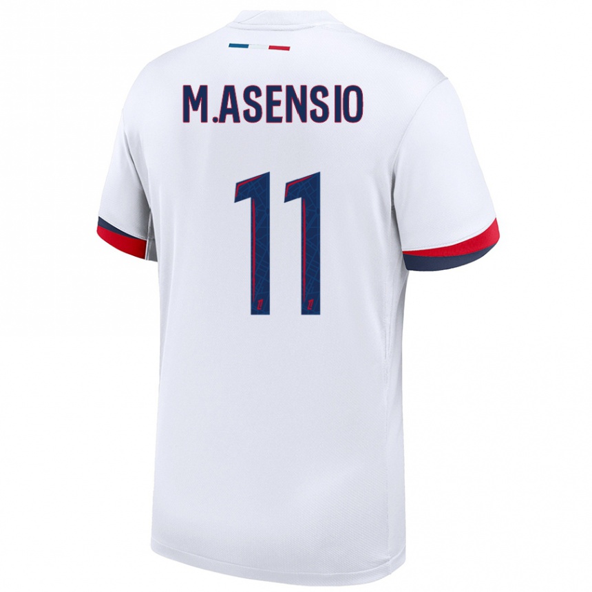 Niño Fútbol Camiseta Marco Asensio #11 Blanco Azul Rojo 2ª Equipación 2024/25 México