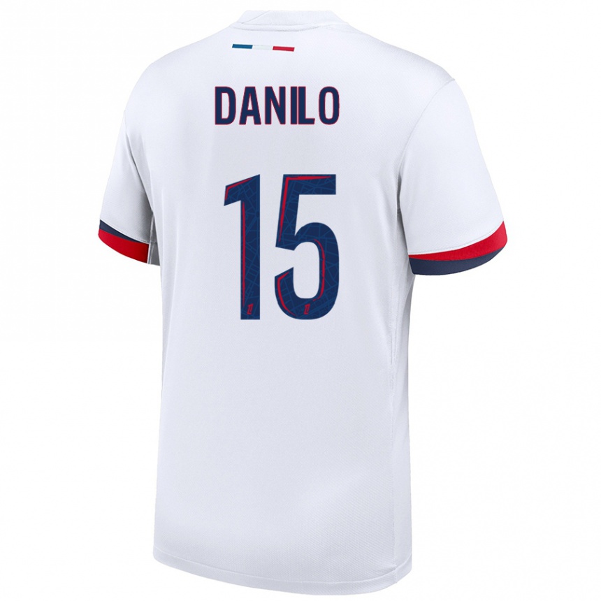 Niño Fútbol Camiseta Danilo Pereira #15 Blanco Azul Rojo 2ª Equipación 2024/25 México