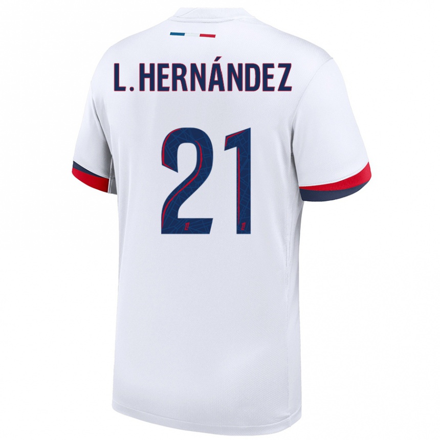 Niño Fútbol Camiseta Lucas Hernández #21 Blanco Azul Rojo 2ª Equipación 2024/25 México