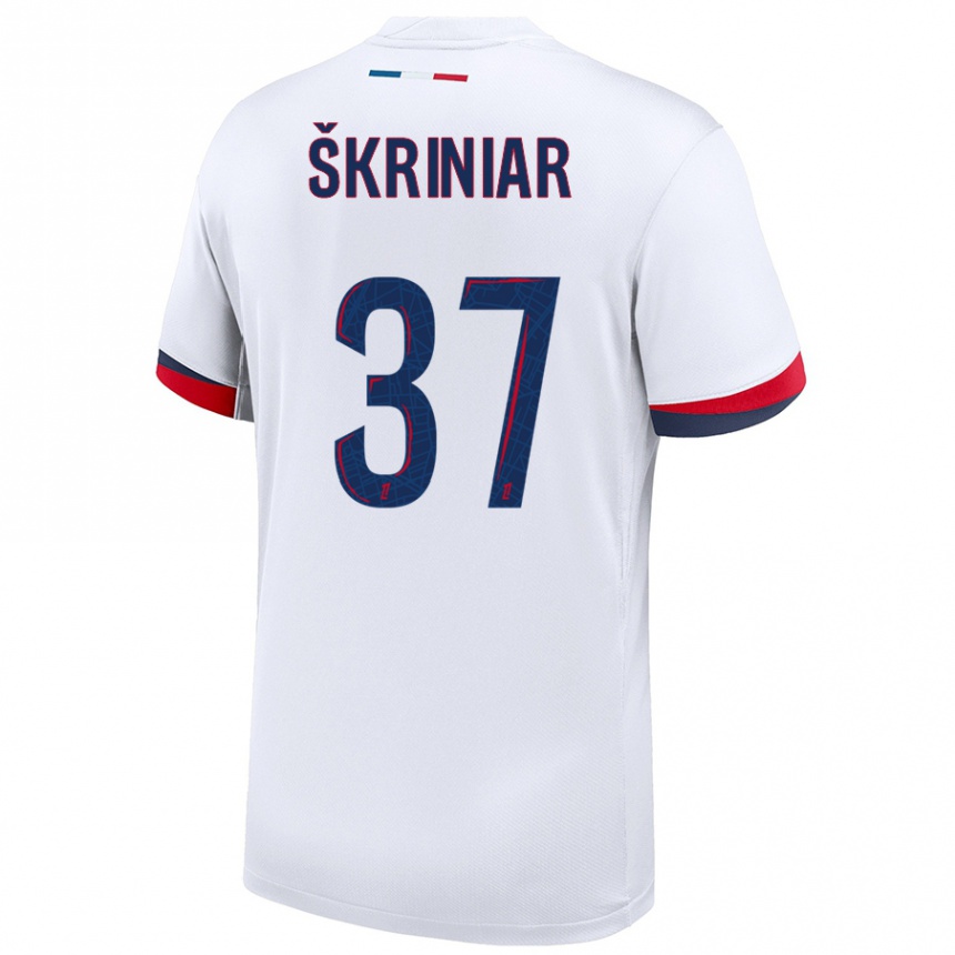 Niño Fútbol Camiseta Milan Skriniar #37 Blanco Azul Rojo 2ª Equipación 2024/25 México