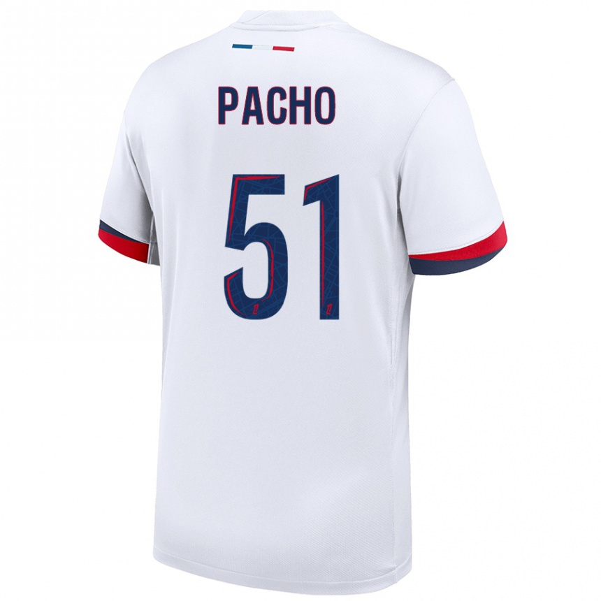 Niño Fútbol Camiseta Willian Pacho #51 Blanco Azul Rojo 2ª Equipación 2024/25 México