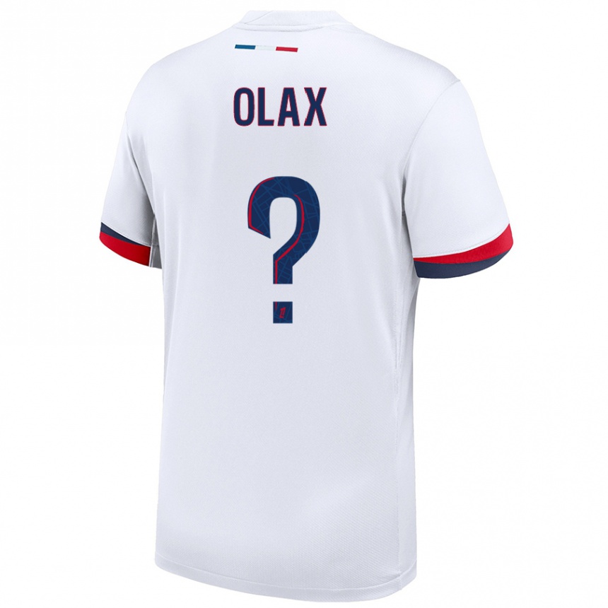 Niño Fútbol Camiseta Djamy Olax #0 Blanco Azul Rojo 2ª Equipación 2024/25 México