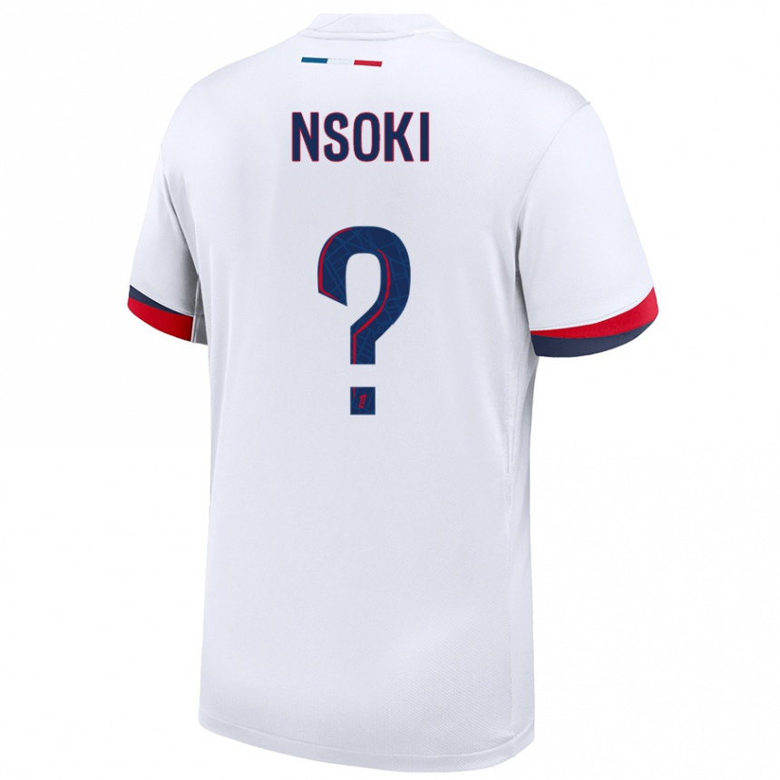 Niño Fútbol Camiseta Noah Nsoki #0 Blanco Azul Rojo 2ª Equipación 2024/25 México