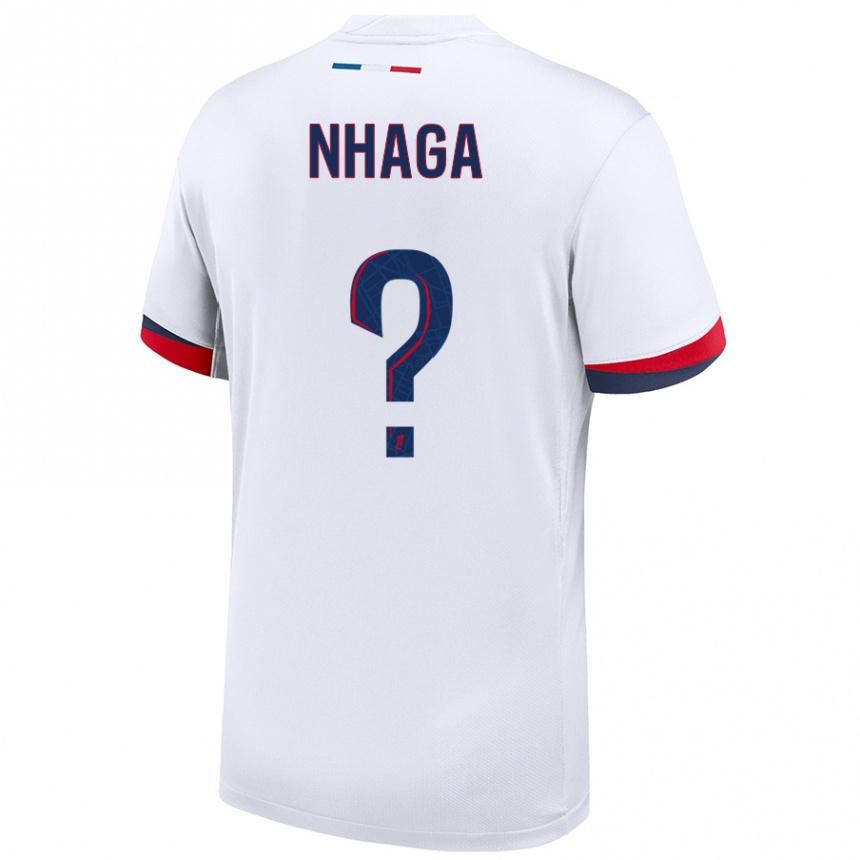 Niño Fútbol Camiseta Serif Nhaga #0 Blanco Azul Rojo 2ª Equipación 2024/25 México