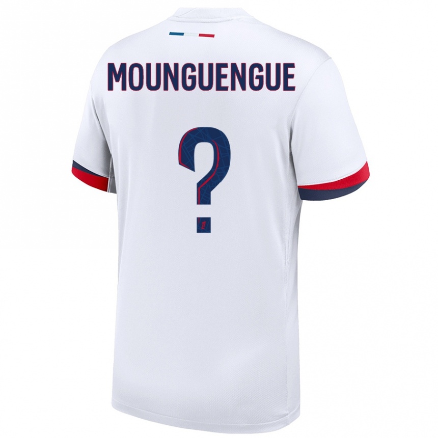 Niño Fútbol Camiseta Pierre Mounguengue #0 Blanco Azul Rojo 2ª Equipación 2024/25 México