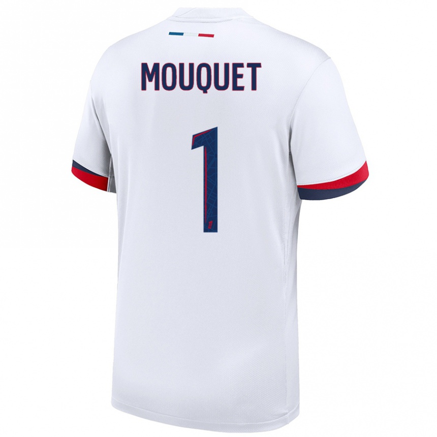 Niño Fútbol Camiseta Louis Mouquet #1 Blanco Azul Rojo 2ª Equipación 2024/25 México