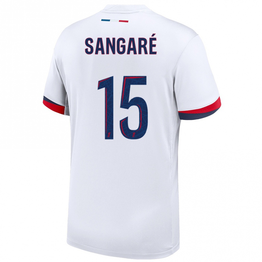 Niño Fútbol Camiseta Mahamadou Sangaré #15 Blanco Azul Rojo 2ª Equipación 2024/25 México