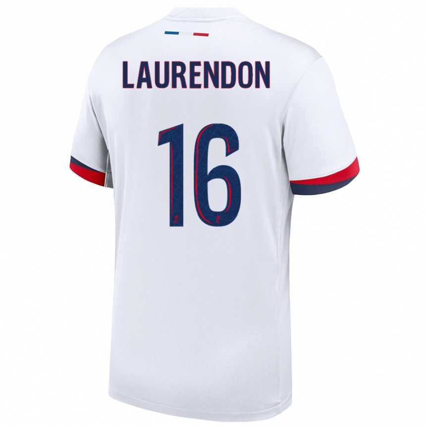 Niño Fútbol Camiseta Bilal Laurendon #16 Blanco Azul Rojo 2ª Equipación 2024/25 México