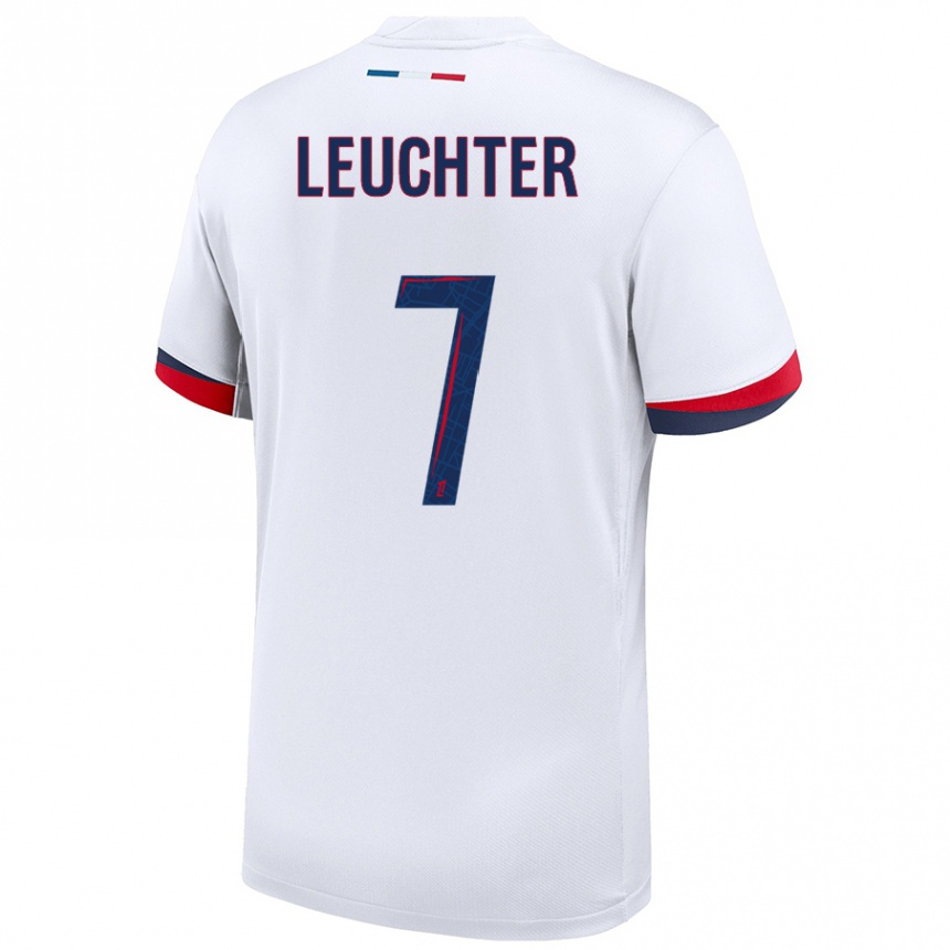 Niño Fútbol Camiseta Romée Leuchter #7 Blanco Azul Rojo 2ª Equipación 2024/25 México