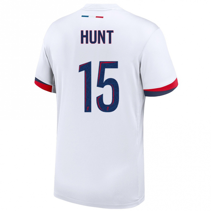 Niño Fútbol Camiseta Clare Hunt #15 Blanco Azul Rojo 2ª Equipación 2024/25 México