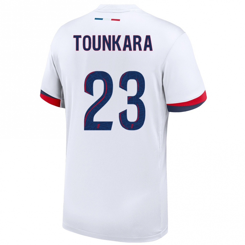 Niño Fútbol Camiseta Aïssatou Tounkara #23 Blanco Azul Rojo 2ª Equipación 2024/25 México