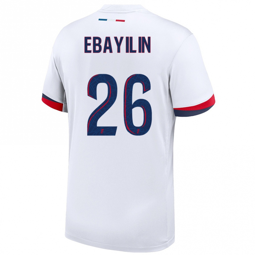 Niño Fútbol Camiseta Anaïs Ebayilin #26 Blanco Azul Rojo 2ª Equipación 2024/25 México