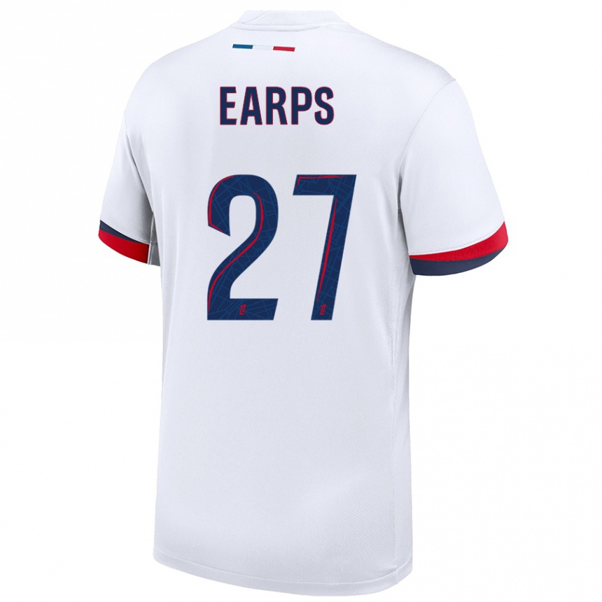 Niño Fútbol Camiseta Mary Earps #27 Blanco Azul Rojo 2ª Equipación 2024/25 México