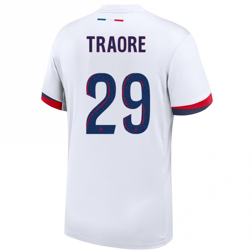 Niño Fútbol Camiseta Manssita Traoré #29 Blanco Azul Rojo 2ª Equipación 2024/25 México