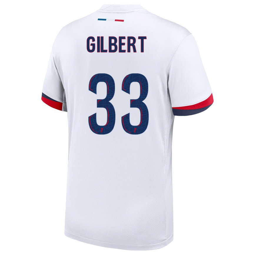 Niño Fútbol Camiseta Tara Elimbi Gilbert #33 Blanco Azul Rojo 2ª Equipación 2024/25 México