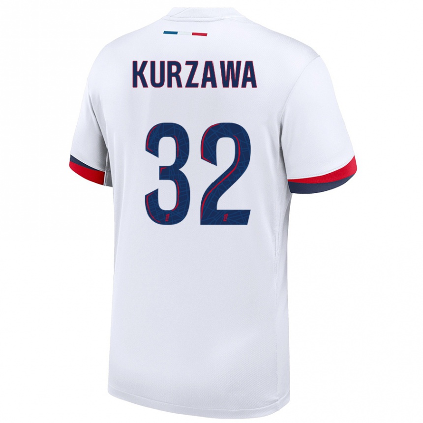 Niño Fútbol Camiseta Layvin Kurzawa #32 Blanco Azul Rojo 2ª Equipación 2024/25 México