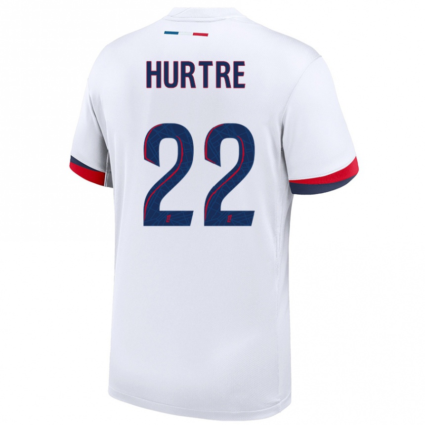 Niño Fútbol Camiseta Oceane Hurtre #22 Blanco Azul Rojo 2ª Equipación 2024/25 México