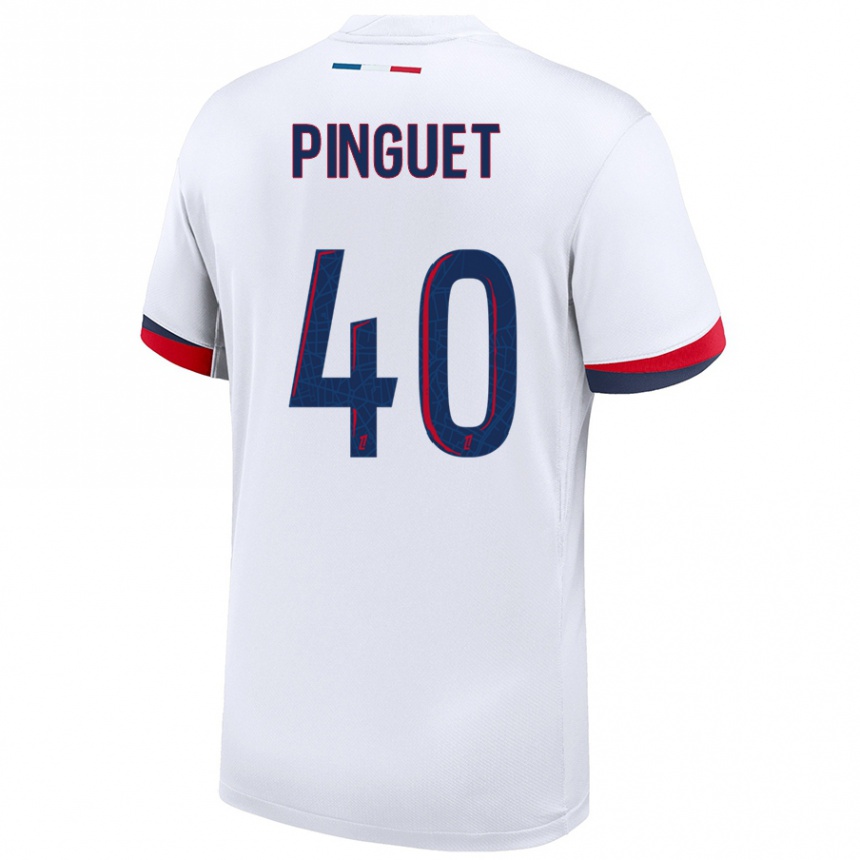 Niño Fútbol Camiseta Alice Pinguet #40 Blanco Azul Rojo 2ª Equipación 2024/25 México