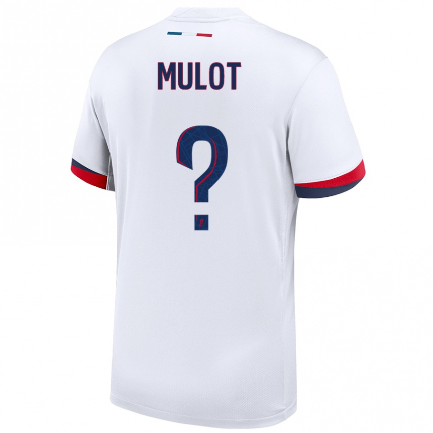 Niño Fútbol Camiseta Marie Mulot #0 Blanco Azul Rojo 2ª Equipación 2024/25 México