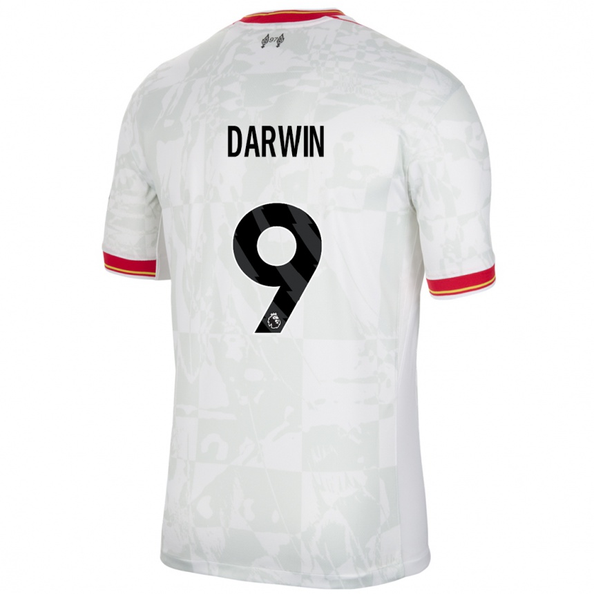 Niño Fútbol Camiseta Darwin Nunez #9 Blanco Rojo Negro Equipación Tercera 2024/25 México