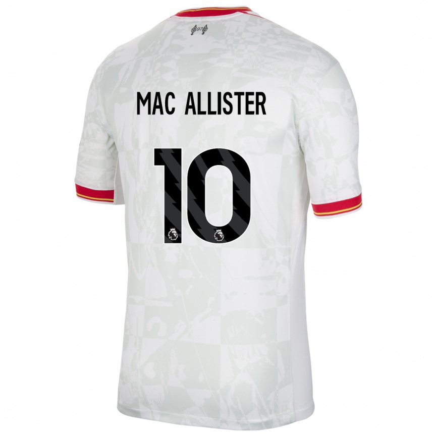 Niño Fútbol Camiseta Alexis Mac Allister #10 Blanco Rojo Negro Equipación Tercera 2024/25 México