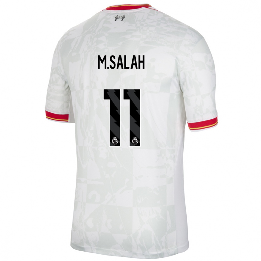 Niño Fútbol Camiseta Mohamed Salah #11 Blanco Rojo Negro Equipación Tercera 2024/25 México