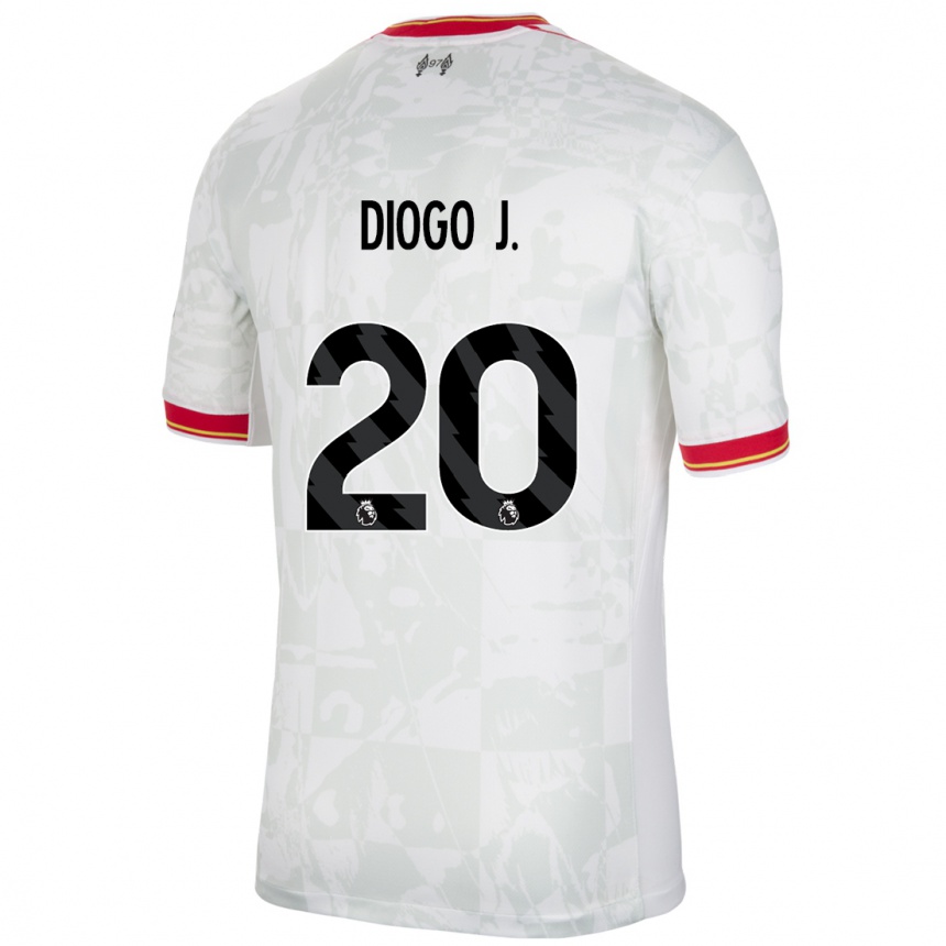 Niño Fútbol Camiseta Diogo Jota #20 Blanco Rojo Negro Equipación Tercera 2024/25 México