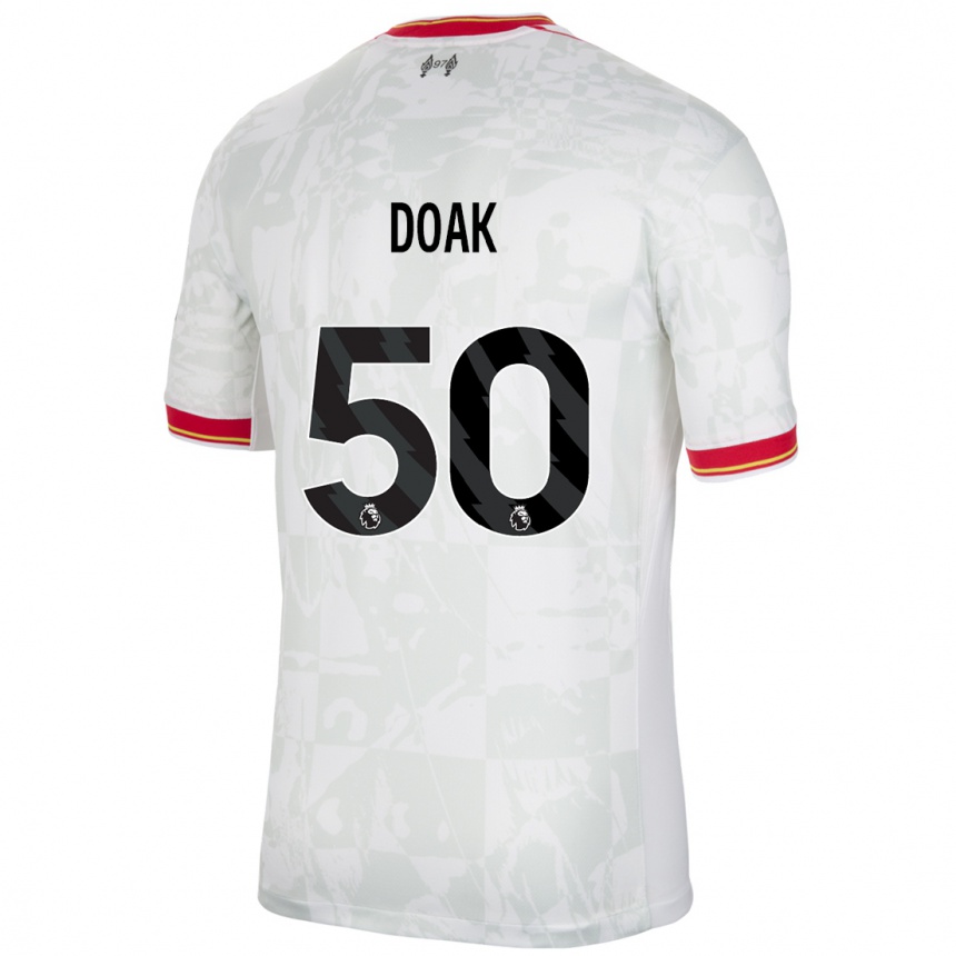 Niño Fútbol Camiseta Ben Doak #50 Blanco Rojo Negro Equipación Tercera 2024/25 México