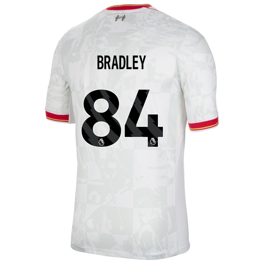 Niño Fútbol Camiseta Conor Bradley #84 Blanco Rojo Negro Equipación Tercera 2024/25 México