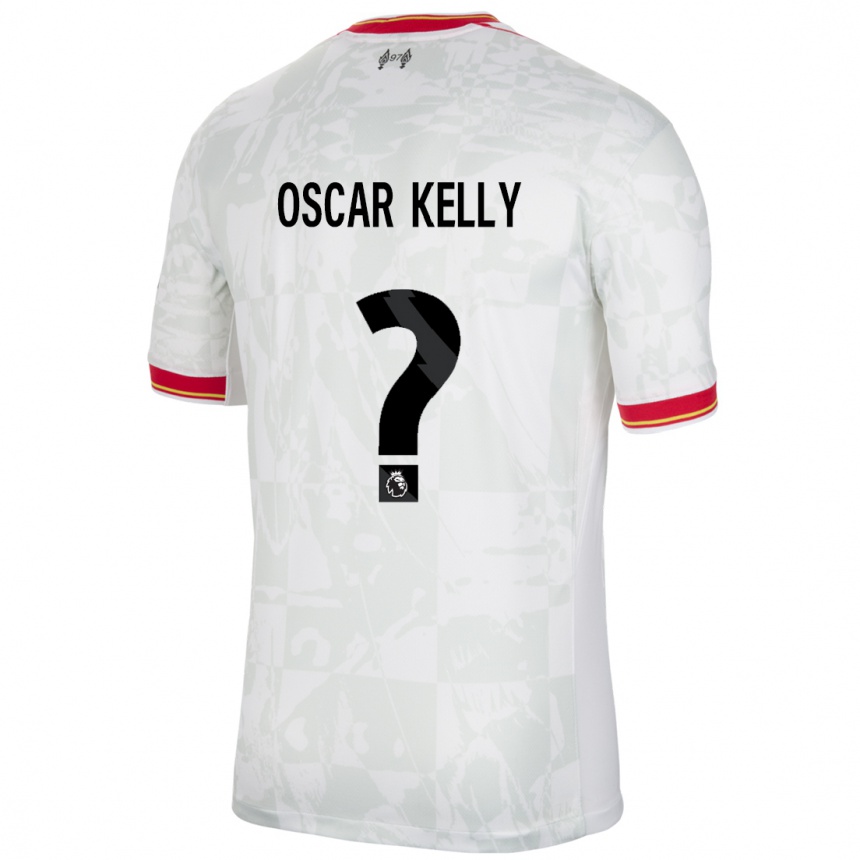 Niño Fútbol Camiseta Oscar Kelly #0 Blanco Rojo Negro Equipación Tercera 2024/25 México