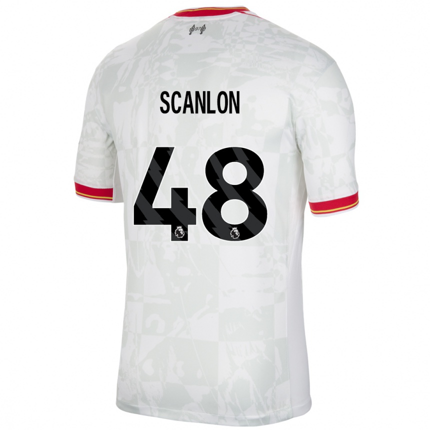 Niño Fútbol Camiseta Calum Scanlon #48 Blanco Rojo Negro Equipación Tercera 2024/25 México