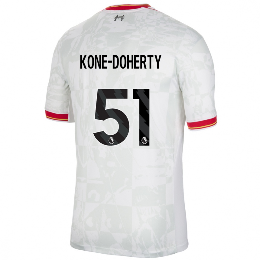 Niño Fútbol Camiseta Trent Kone-Doherty #51 Blanco Rojo Negro Equipación Tercera 2024/25 México