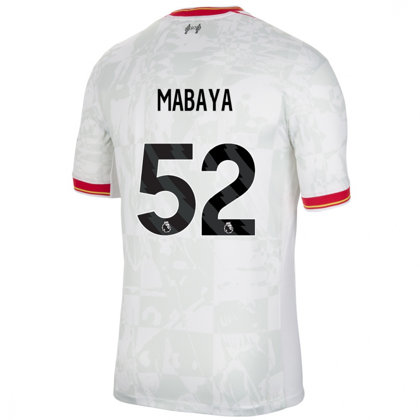 Niño Fútbol Camiseta Isaac Mabaya #52 Blanco Rojo Negro Equipación Tercera 2024/25 México