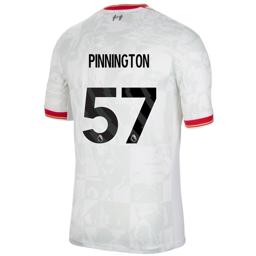 Niño Fútbol Camiseta Carter Pinnington #57 Blanco Rojo Negro Equipación Tercera 2024/25 México