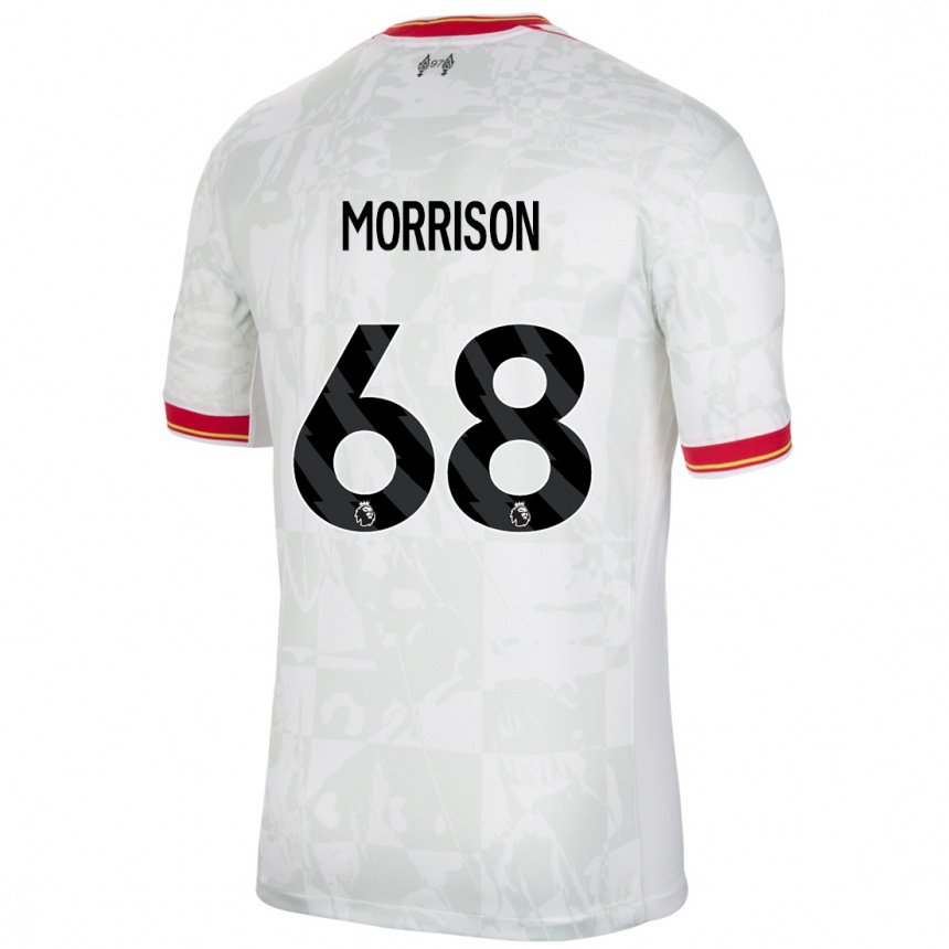 Niño Fútbol Camiseta Kieran Morrison #68 Blanco Rojo Negro Equipación Tercera 2024/25 México