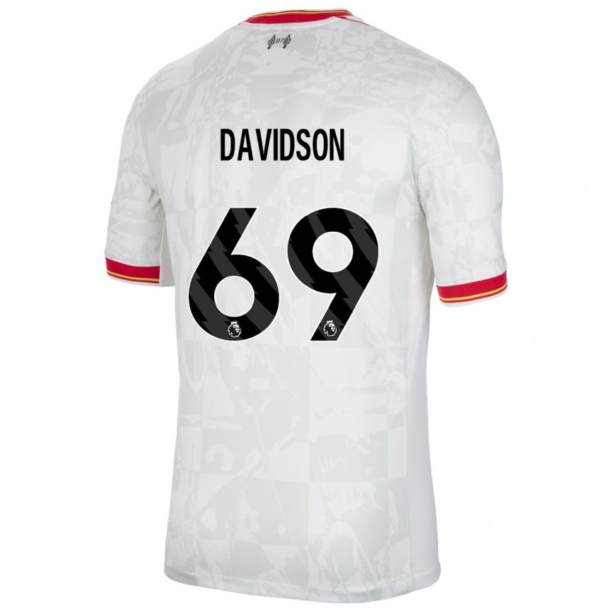 Niño Fútbol Camiseta Josh Davidson #69 Blanco Rojo Negro Equipación Tercera 2024/25 México