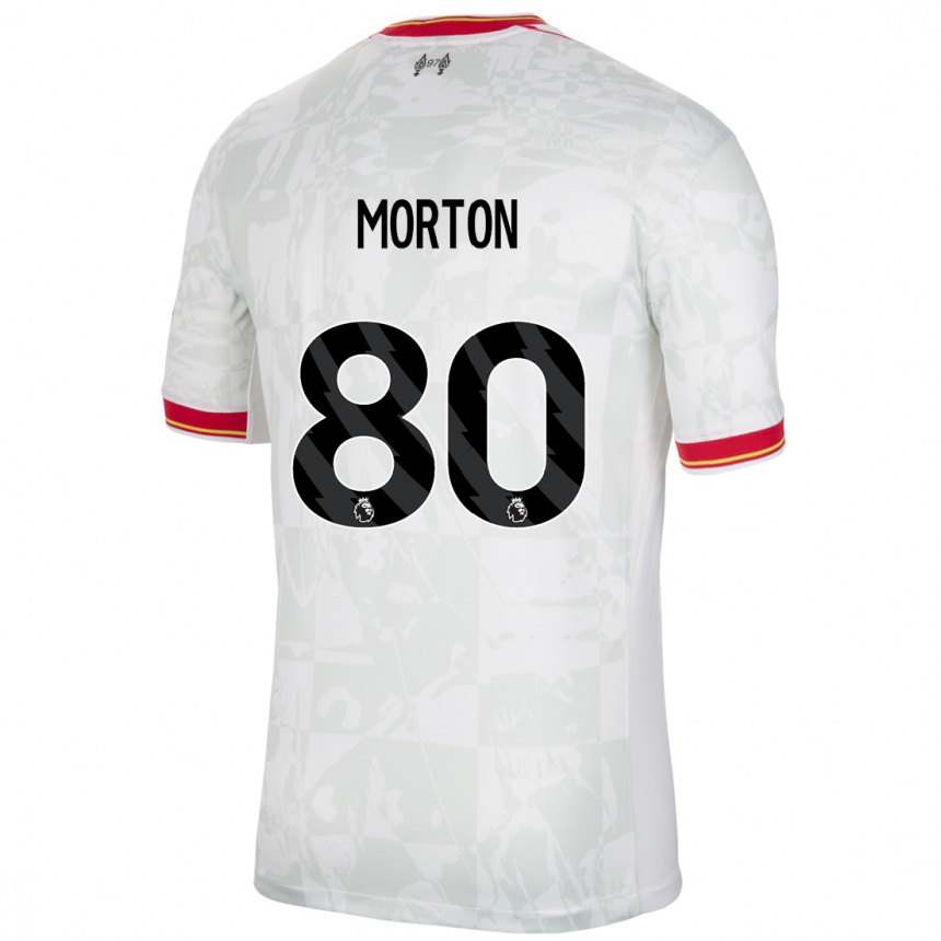 Niño Fútbol Camiseta Tyler Morton #80 Blanco Rojo Negro Equipación Tercera 2024/25 México