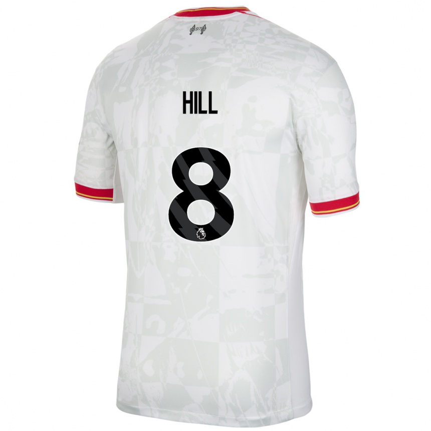 Niño Fútbol Camiseta Tom Hill #8 Blanco Rojo Negro Equipación Tercera 2024/25 México