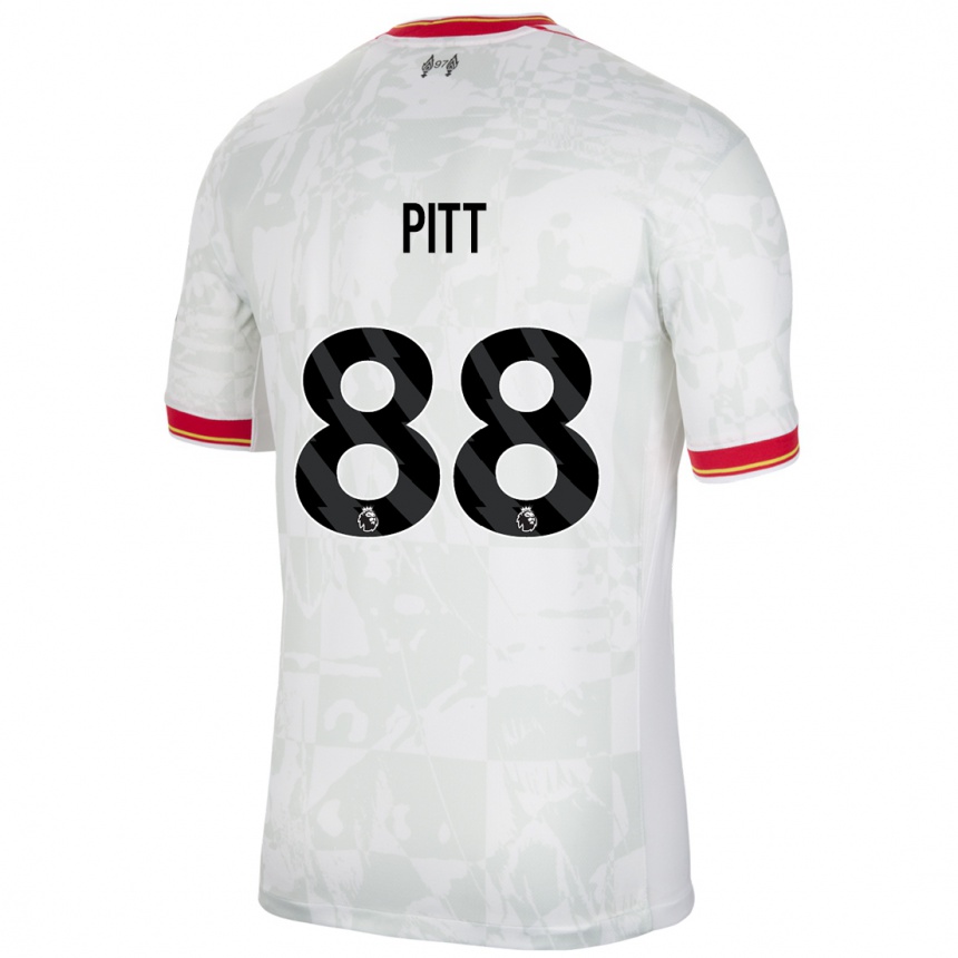 Niño Fútbol Camiseta Lucas Pitt #88 Blanco Rojo Negro Equipación Tercera 2024/25 México