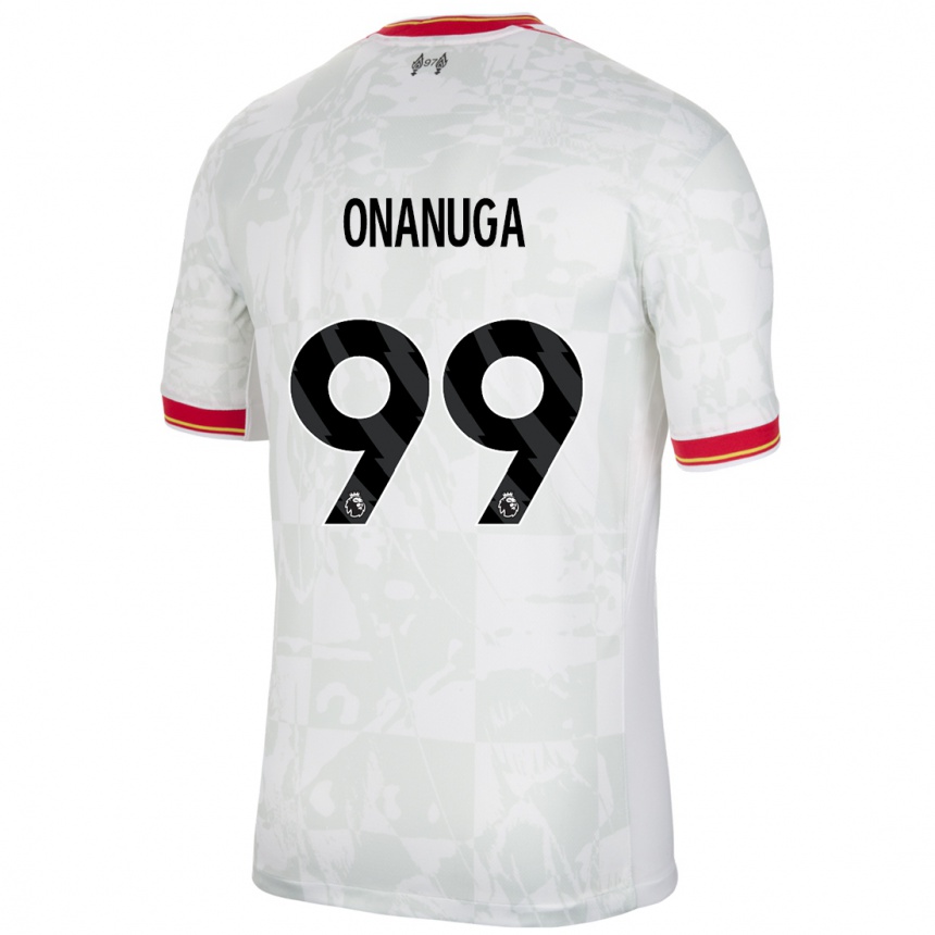 Niño Fútbol Camiseta Fola Onanuga #99 Blanco Rojo Negro Equipación Tercera 2024/25 México