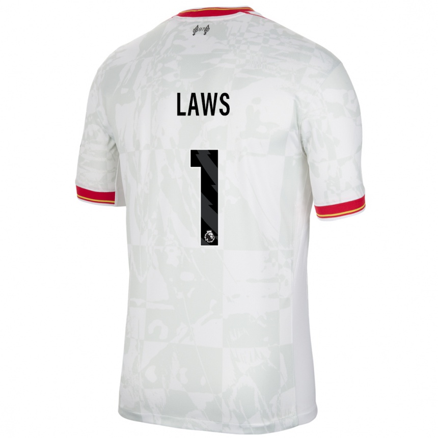 Niño Fútbol Camiseta Rachael Laws #1 Blanco Rojo Negro Equipación Tercera 2024/25 México