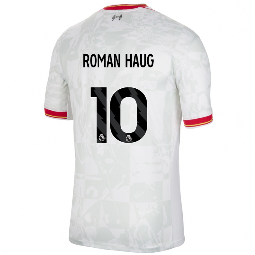 Niño Fútbol Camiseta Sophie Román Haug #10 Blanco Rojo Negro Equipación Tercera 2024/25 México